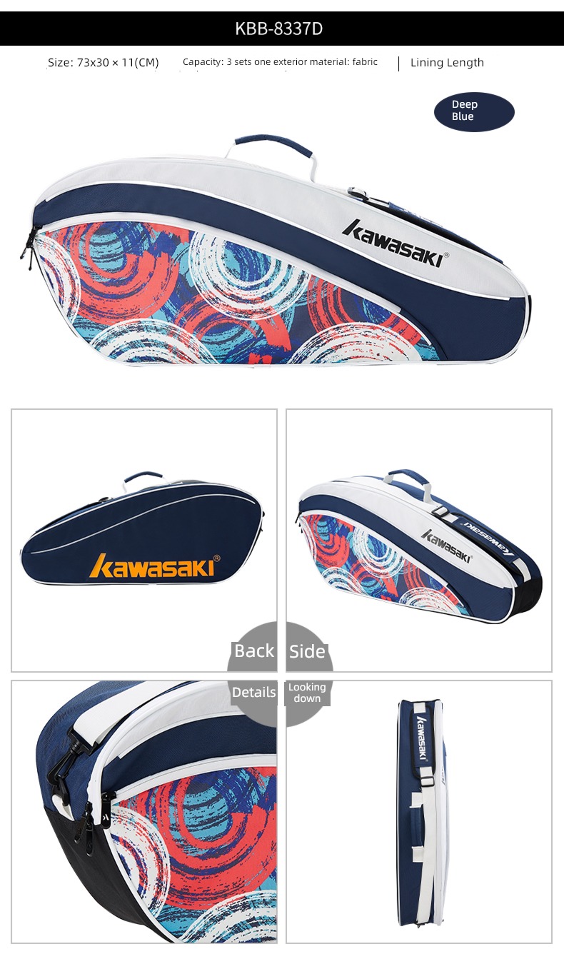 kawasaki Men's style Pat bag equipment Badminton bag