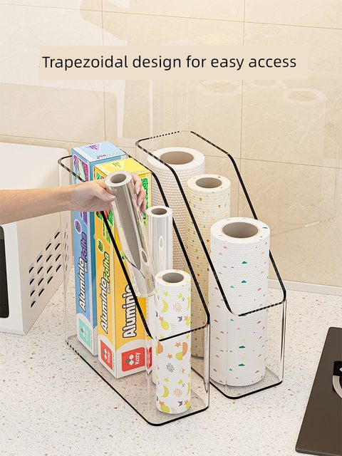 Kitchen plastic wrap cover storage rack box cabinet seal bag sorting storage rack disposable fresh-keeping bag storage tool