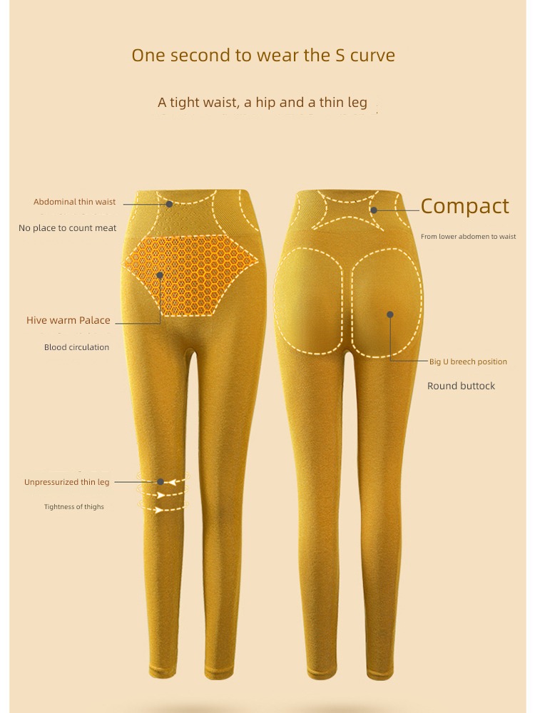 Autumn and winter Buttock lifting The abdomen Tight fitting wool Plush Leggings