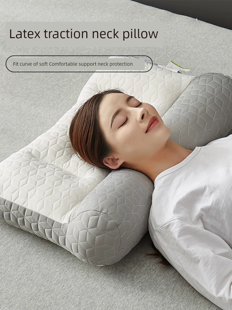 泰國乳膠枕頭一對家用天然橡膠枕芯單人記憶護頸椎枕助雙人低睡眠