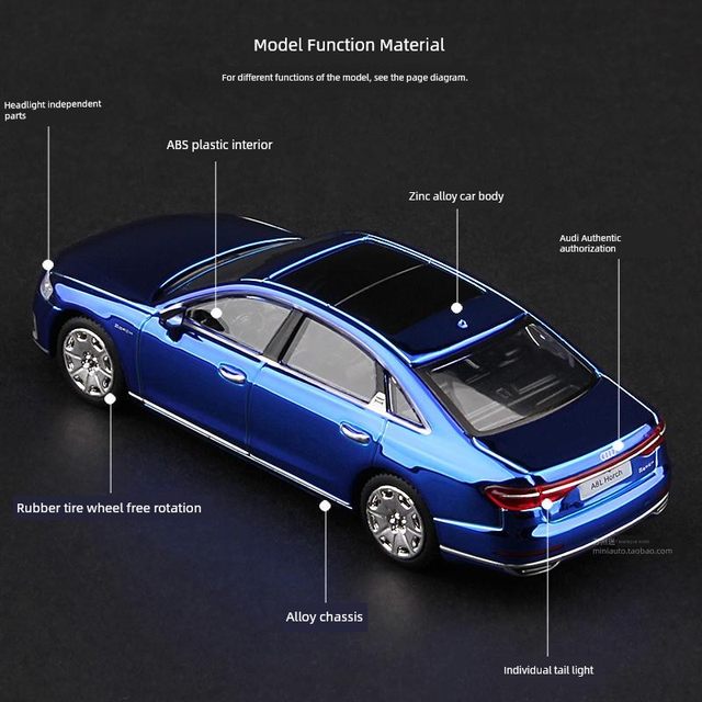 Maisdi A6L 1 64 Audi A8L alloy car model simulation collection sedan A8LHorch version