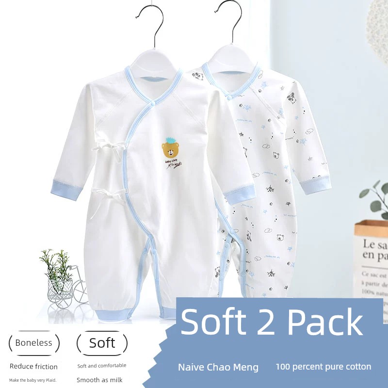 Spring and Autumn Pure Cotton Newborn Baby Base Gown — 5