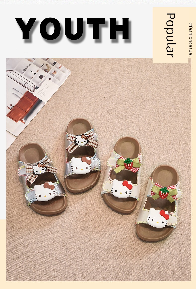 Girls' Slippers for Outdoor Wear, Soft-Soled Non-Slip Sandals, 2026 Summer New Model, Children's Large Kids' Girls' Slip-On Slippers for Home Use — 14