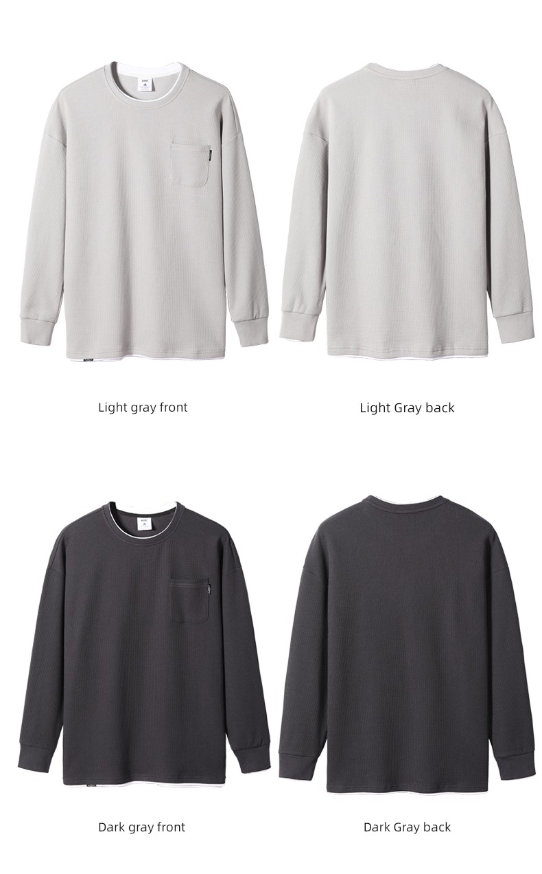 Concave convex Ying julun Texture sense Wolfgang Long sleeve T-shirt
