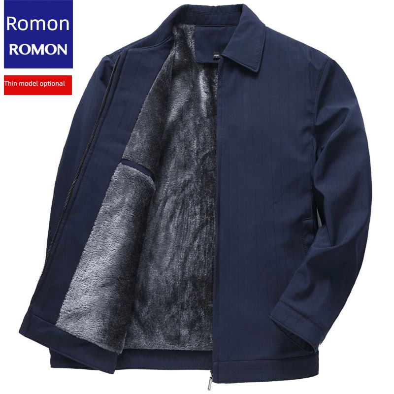 Romon winter leisure time Lapel father Jacket loose coat