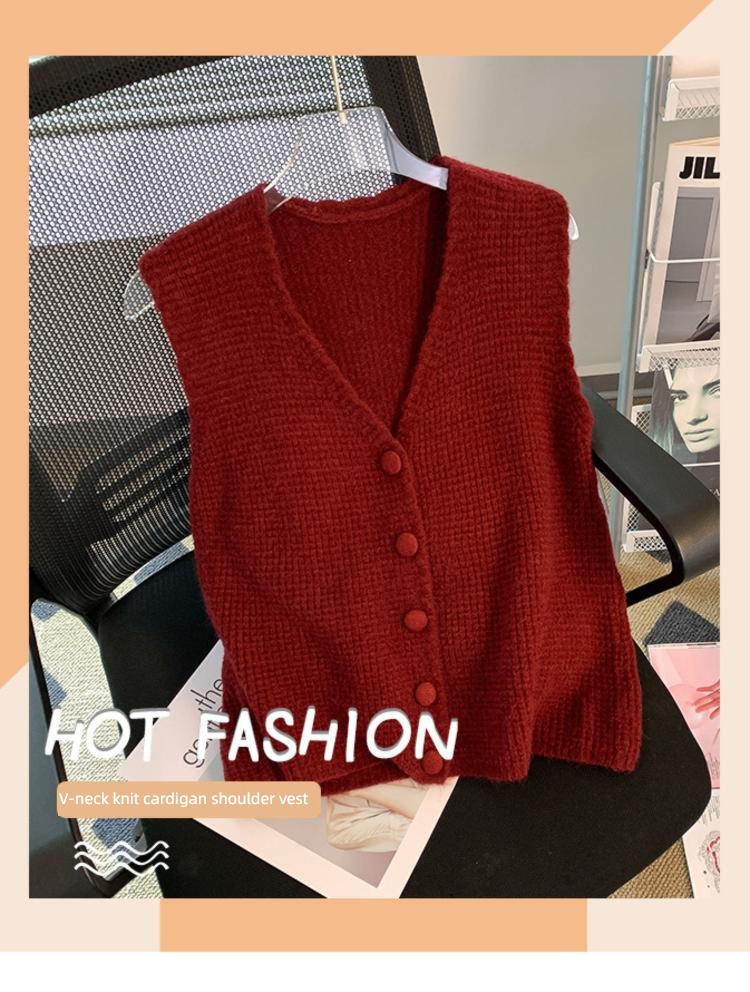 V-collar Women Cardigan spring and autumn winter sweater Vest