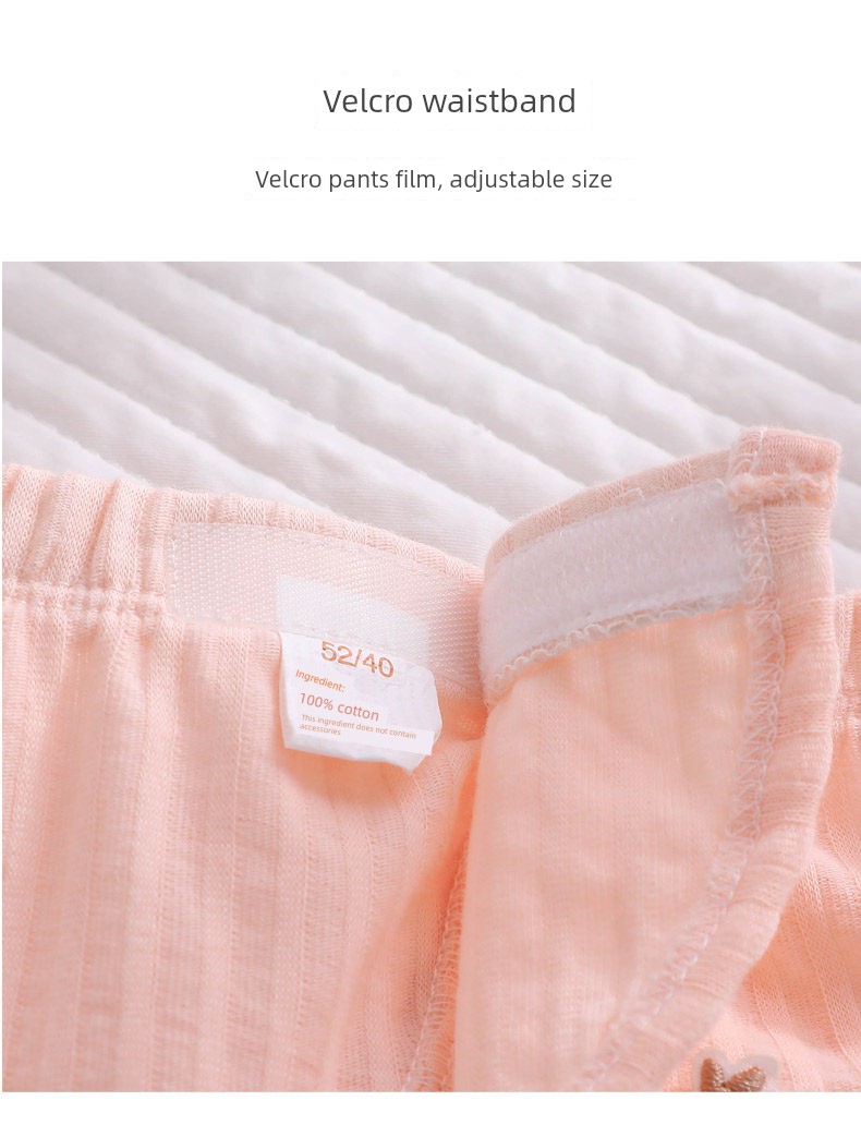 All-Cotton Pure Cotton Newborn Baby Two-Piece Set, Summer Thin Style, Autumn Clothing, Pure Cotton Monk-Style Clothes, Open-Crotch for Newborns — 7