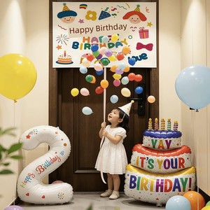 Birthday Balloon Rain Waterfall Little Girl Children's Party Ceremony Atmosphere Scene Decoration Backdrop