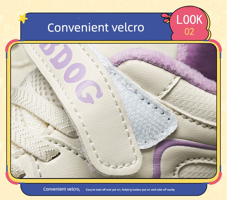 Babudou Children's Shoes Girls' Sports Shoes 2026 Spring and Autumn New Leather Waterproof Kids' White Sneakers Girls' Dad Shoes — 24