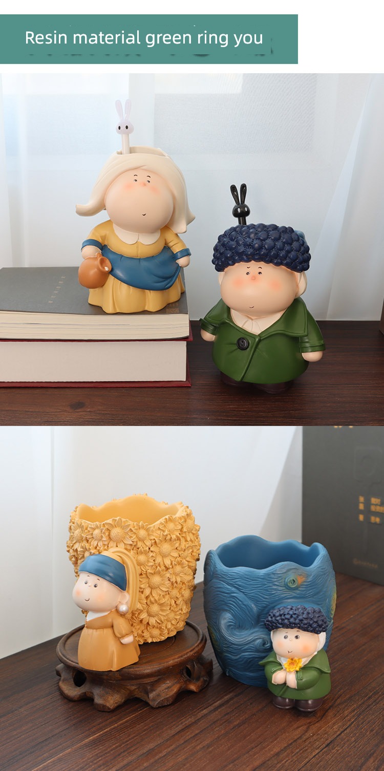 van gogh desktop decorate Ornaments originality practical pen container