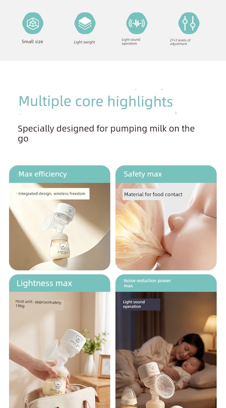 [Same Style with TikTok] Cloth Bichon Electric Breast Pump Breast Milk Smart Massage Portable Integrated Mute Milking — 2