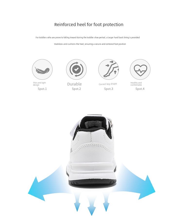 Abckids Kidsren's White Sneakers Boys' White Sneakers 2026 Spring & Fall New Style Student Girls' Shoes Versatile — 4