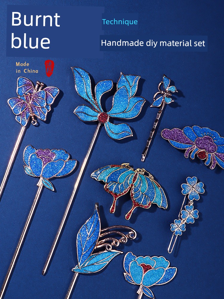 Imitation Cloisonné Craftsmanship DIY Materials for Cloisonné Enamel Hairpins, Brooches, Hair Clips, Salon Event Gifts