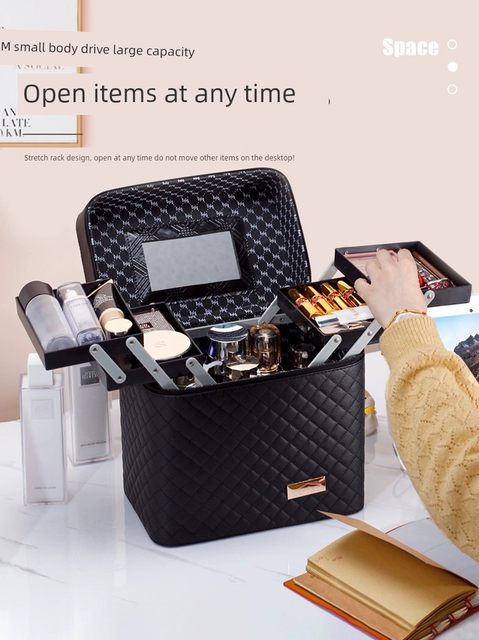 Internet celebrity large-capacity makeup bag convenient to carry ins style women's high-end suitcase storage box 2025 new model
