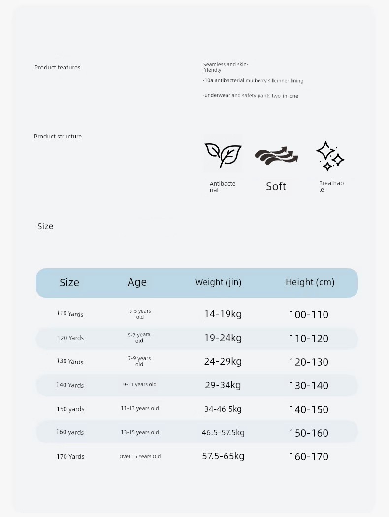 Catman Children's Safety Pants for Girls, Three-In-One Underwear, Class a 10A Antibacterial, 2026 Summer Thin Anti-Exposure Leggings — 2