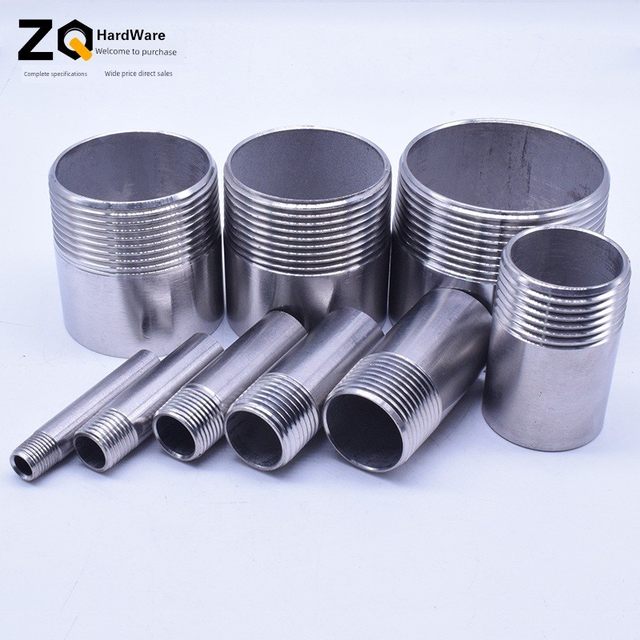 304 stainless steel welding single head outer wire 50mm length DN8/10 2/3/4/6/min 1/2.5 inch pipe joint