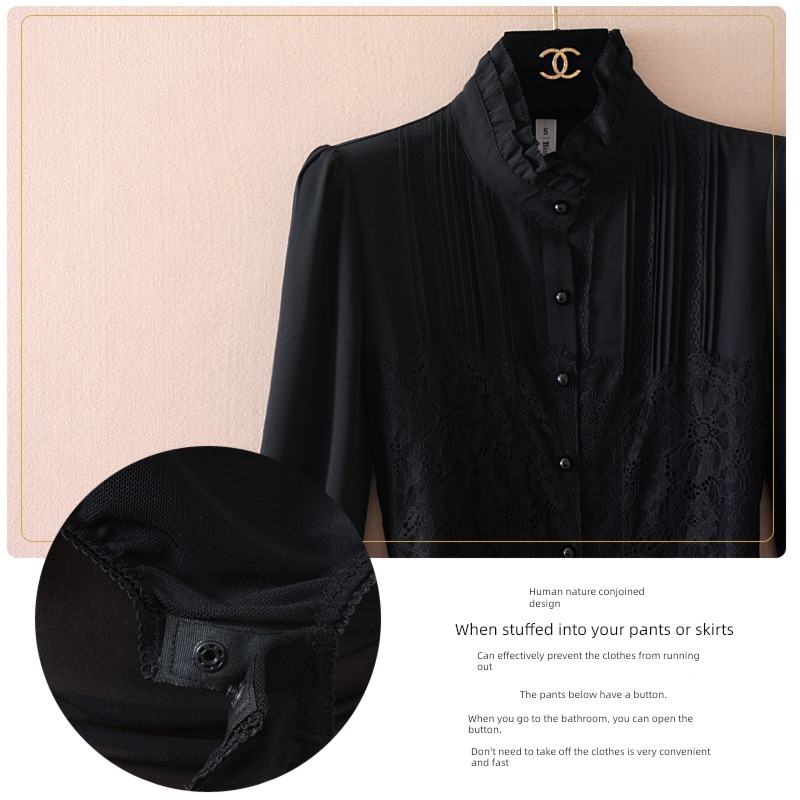 jacket tender Agaric edge Lace Minority Conjoined shirt