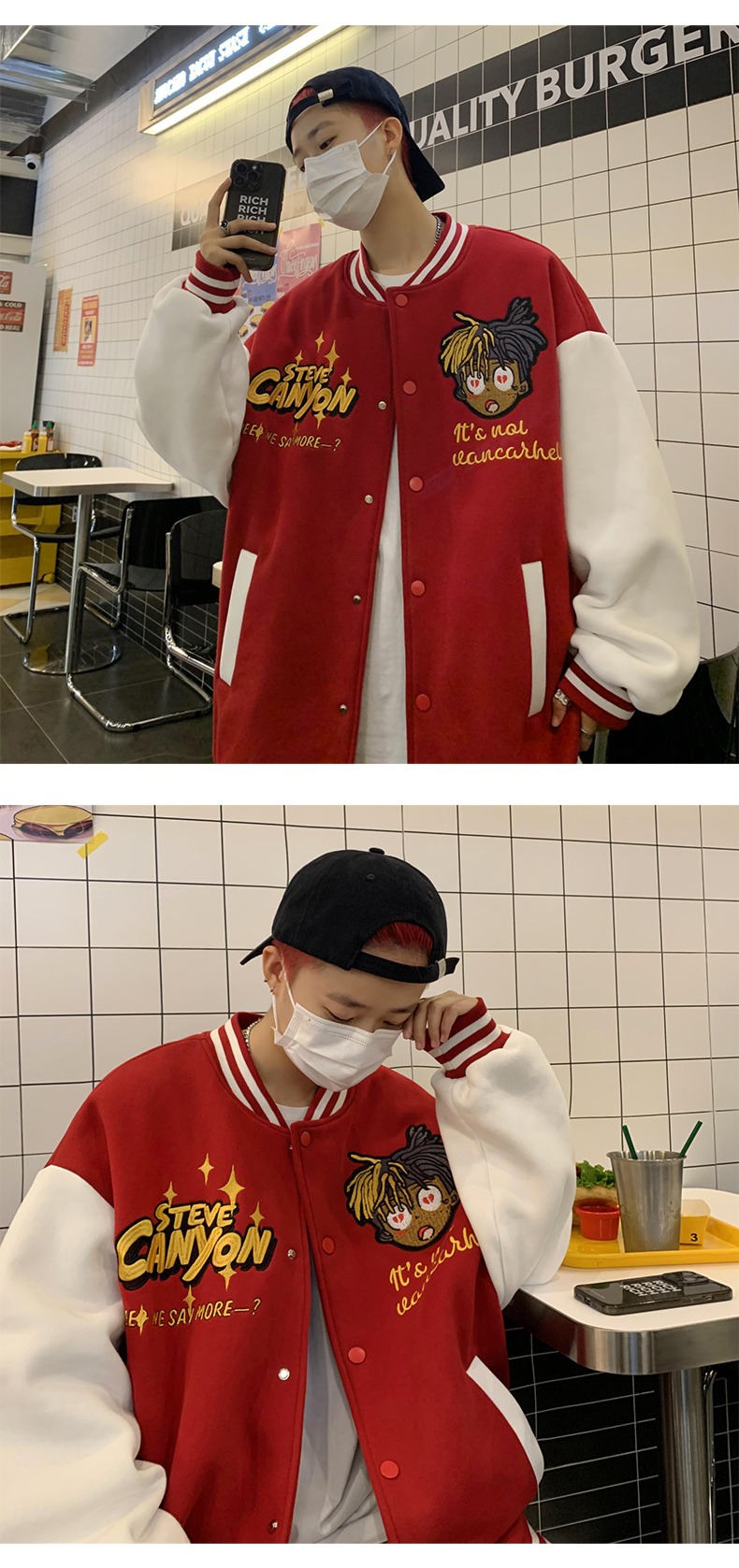 Splicing Color contrast autumn easy Chaopai Port style Embroidery
