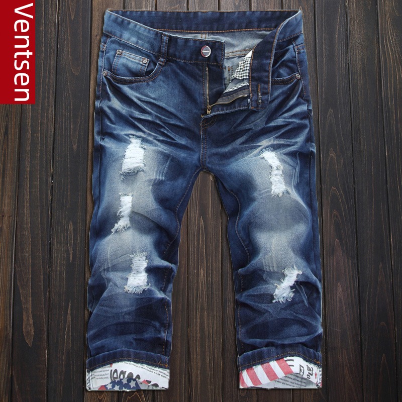 Winterson summer men's wear hole Seven Denim shorts