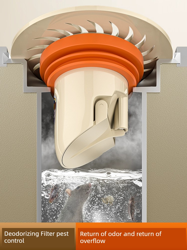 地漏防臭器下水琯道衛生間內芯過濾防止逆閥密封蓋下水道排水溢水