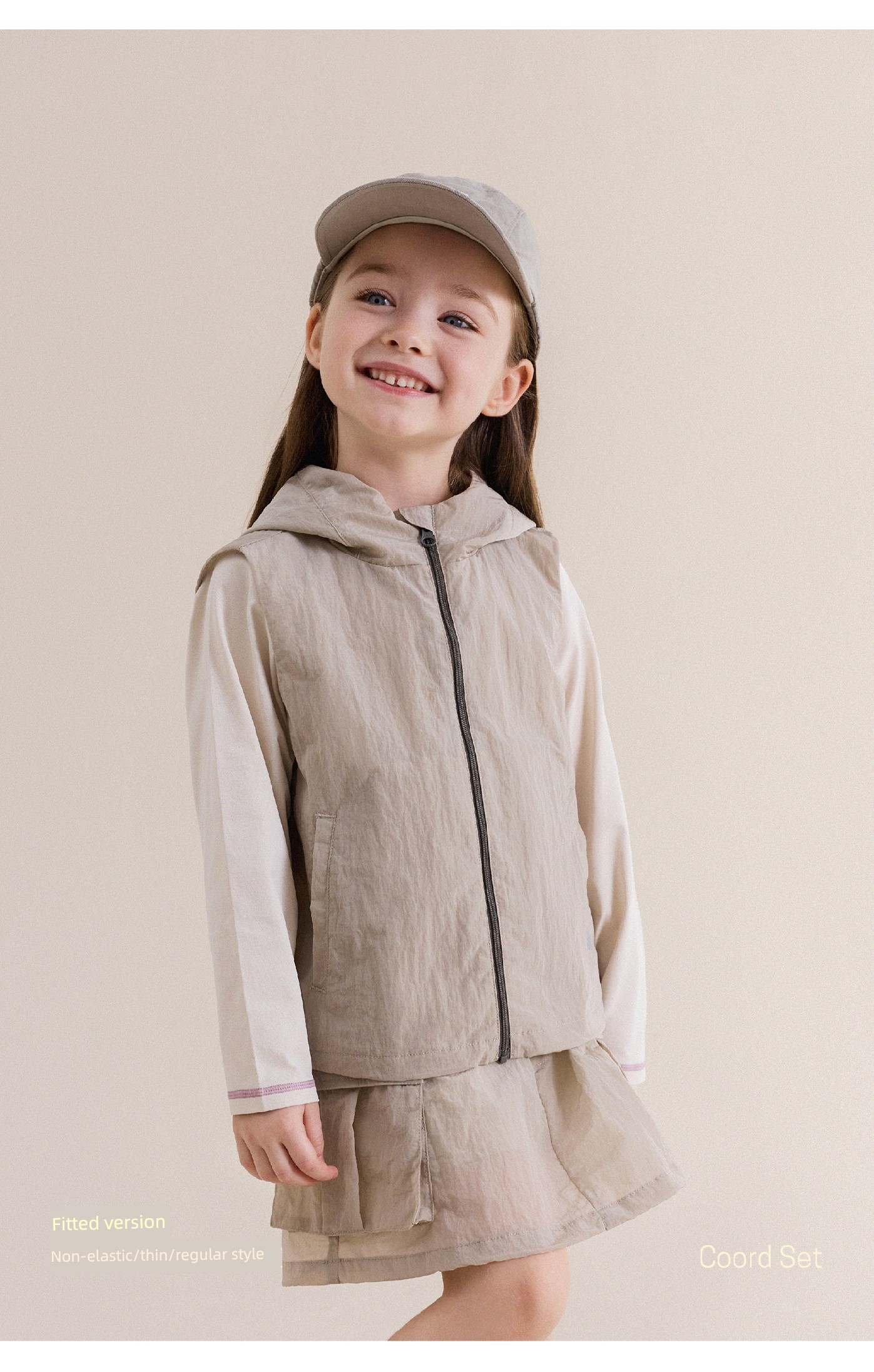 Baby Autumn Outdoor Hooded Vest Workwear Skirt Set Yunerma Girls' New Mountain-Style Cardigan Versatile Short Skirt — 8
