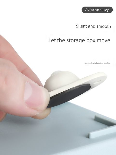 Japanese stickable universal wheel caster storage box storage box trash can bottom small wheel ball pulley