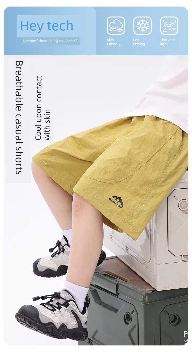 Children's Clothing Boys' Shorts Summer Thin Pants Kids' Knee-Length Pants Outdoor Hiking Pants 2026 New Trendy Quick-Dry Running Pants — 2