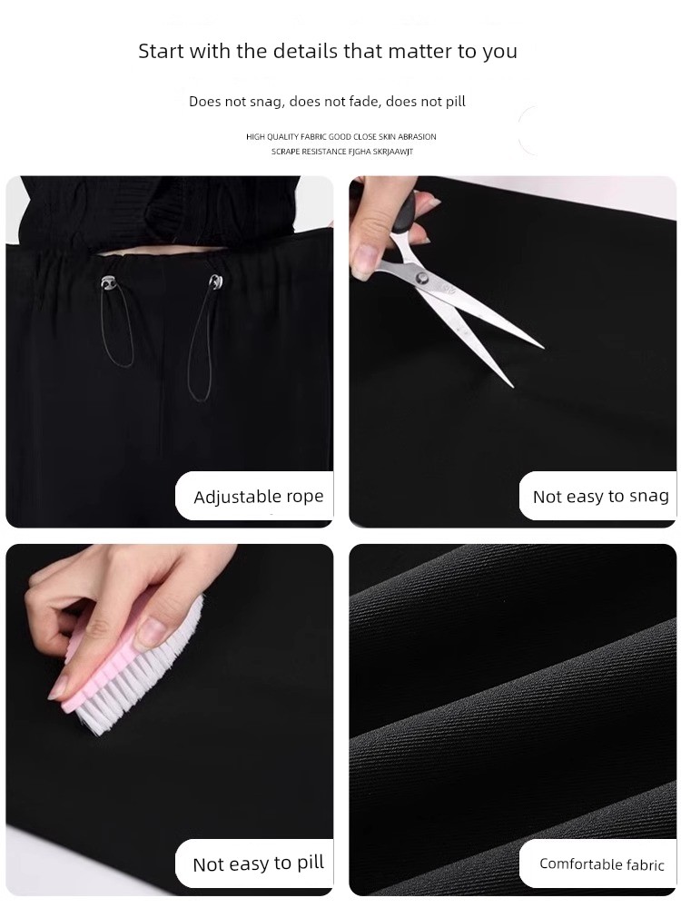 Maternity Pants for Outdoor Wear, Spring and Autumn 2026 New Style, Drawstring, No Belly Support, Plus Size, Petite, Straight-Leg Suit Pants, Wide-Leg Pants — 5