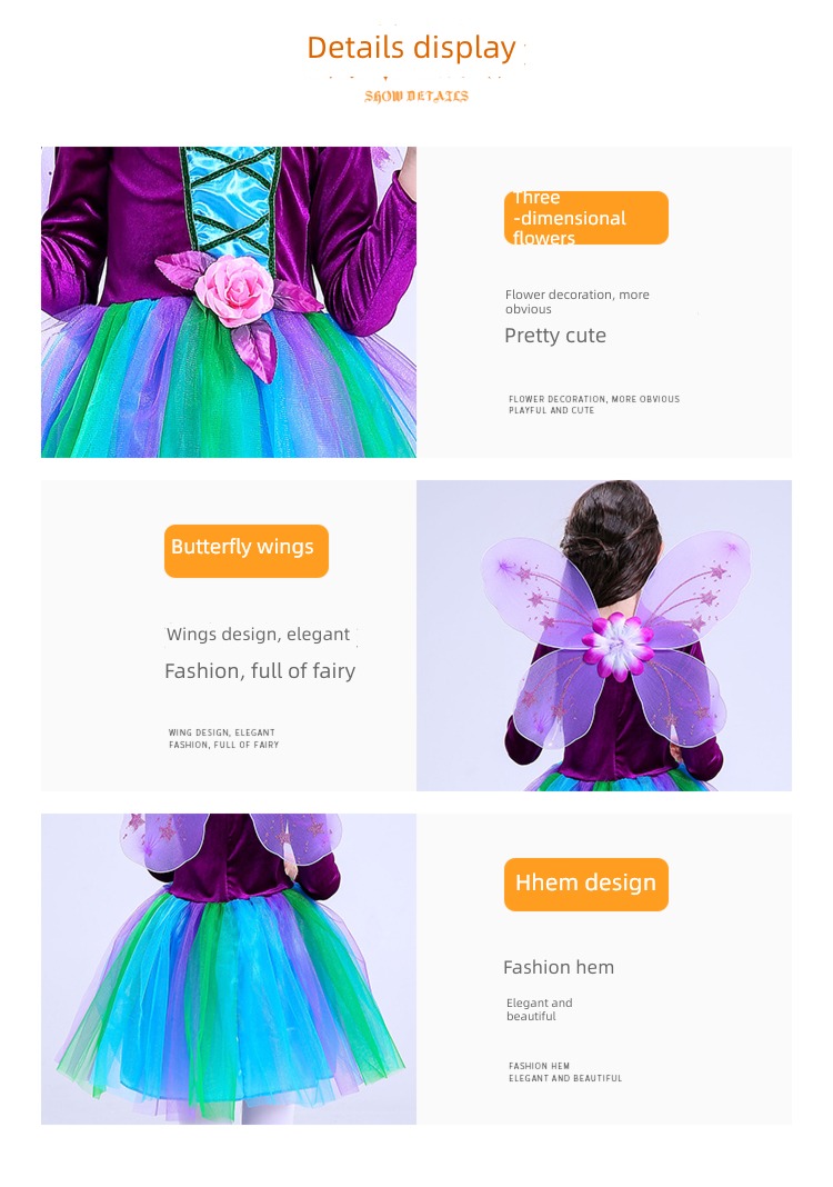 flower fairy children spirit cosplay costume