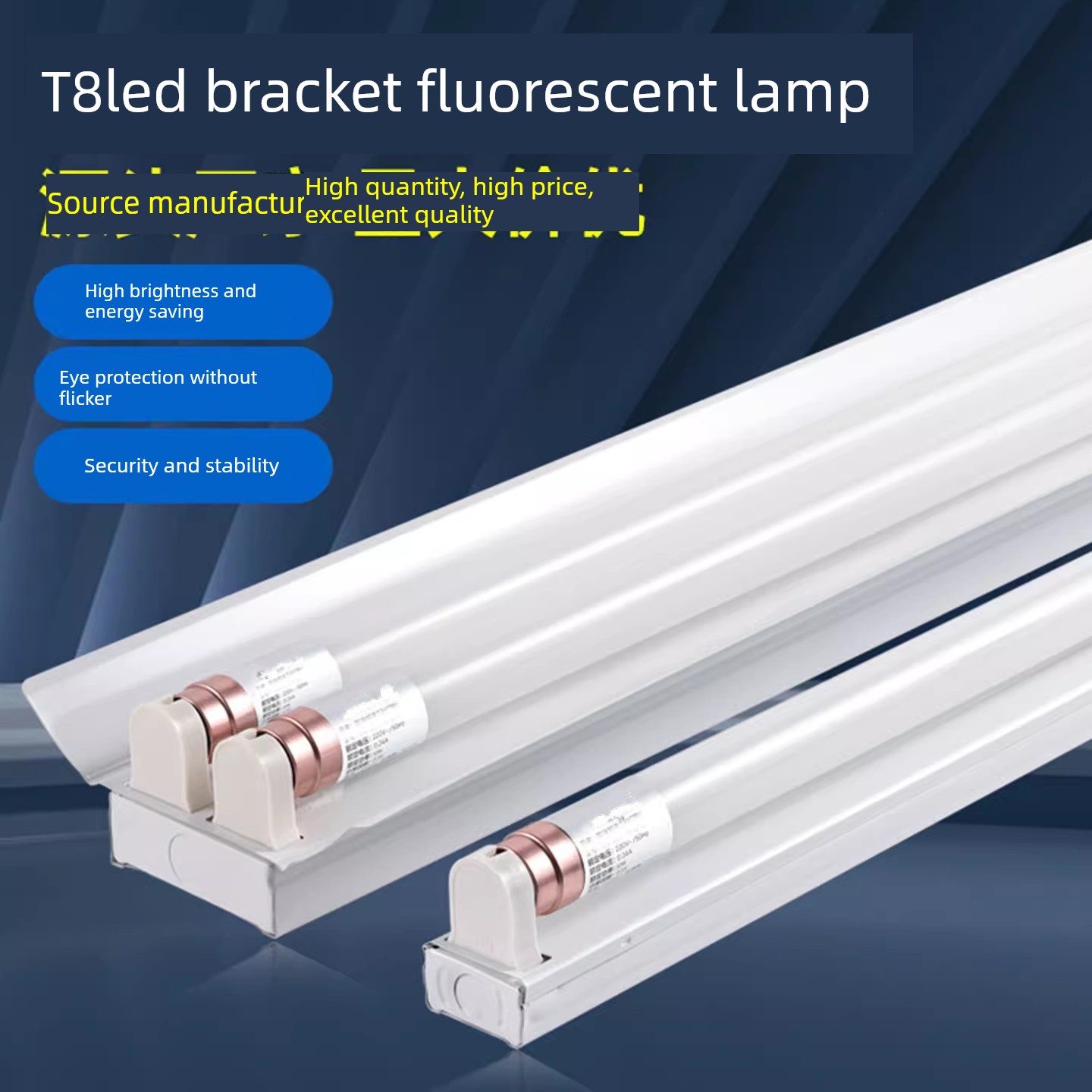 T8led Fluorescent Lamp Single Tube Double Tube Energy Saving Workshop Lamp Full Set 1.2 M Fluorescent Fixture Bright LED Fluorescent Lamp Tube