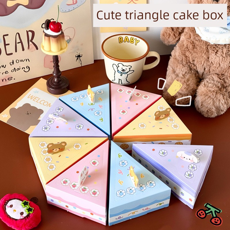 DIY Surprise Gift Blind Box Triangle Cake Box Poke-A-Poke Empty Box Birthday Valentine's Day Gift Box