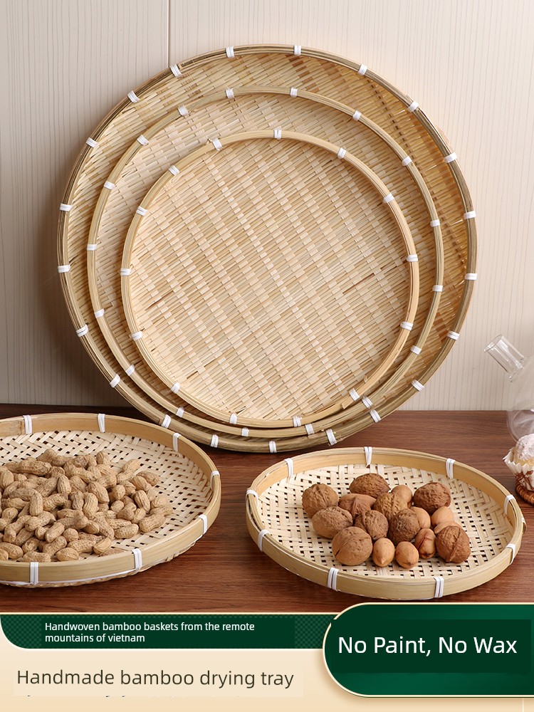 Handmade Bamboo Weaving Products, Bamboo Trays, Bamboo Products for Storage, Farmhouse Vegetable Washing Decoration, Draining Colander, Sieve