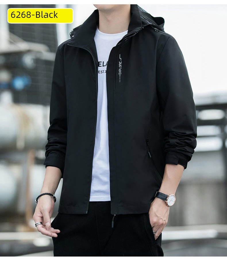 Romon autumn Hooded motion leisure time man loose coat