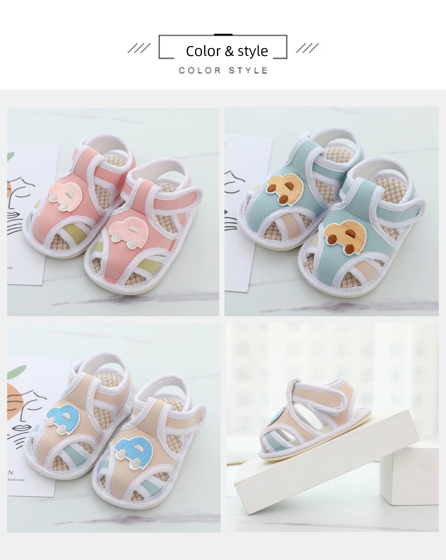 Summer 0-1 Years Old Breathable Non-Slip No Heel Slippage Baby Shoes — 13