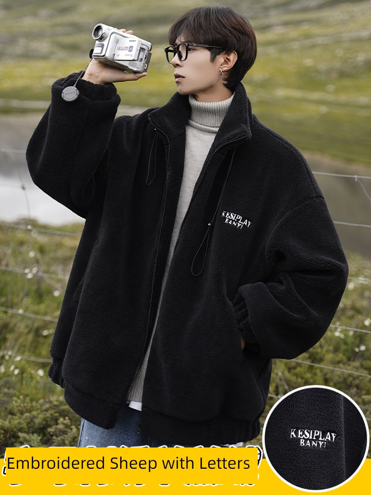 Fleece winter Lamb hair Cotton schoolboy loose coat