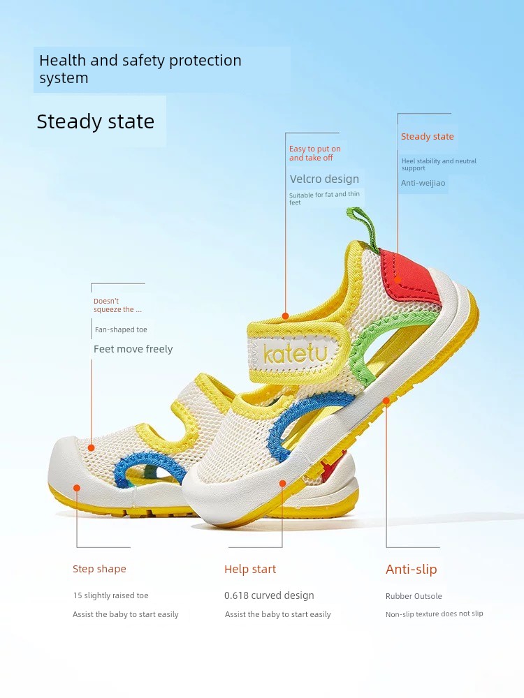 Crtartu Indoor Breathable Children's Non-Slip Toddler Sandals — 3