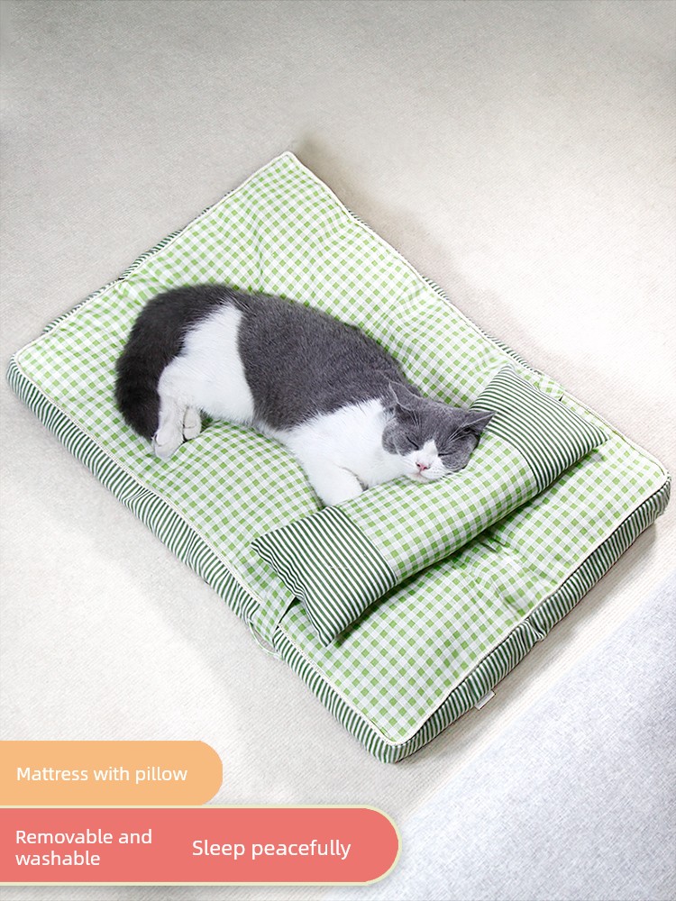 溫暖舒適貓咪專用帳篷小貓睡覺床墊寵物專用睡墊可機洗柔軟帶枕頭保暖窩