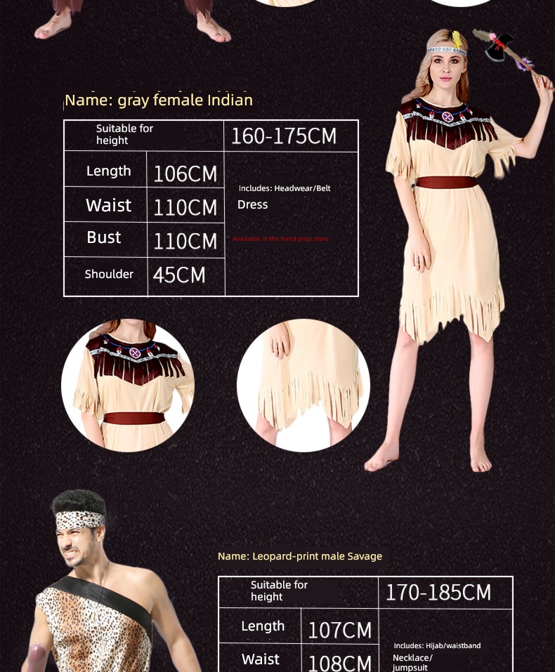 men and women Indian people Africa show Halloween clothing