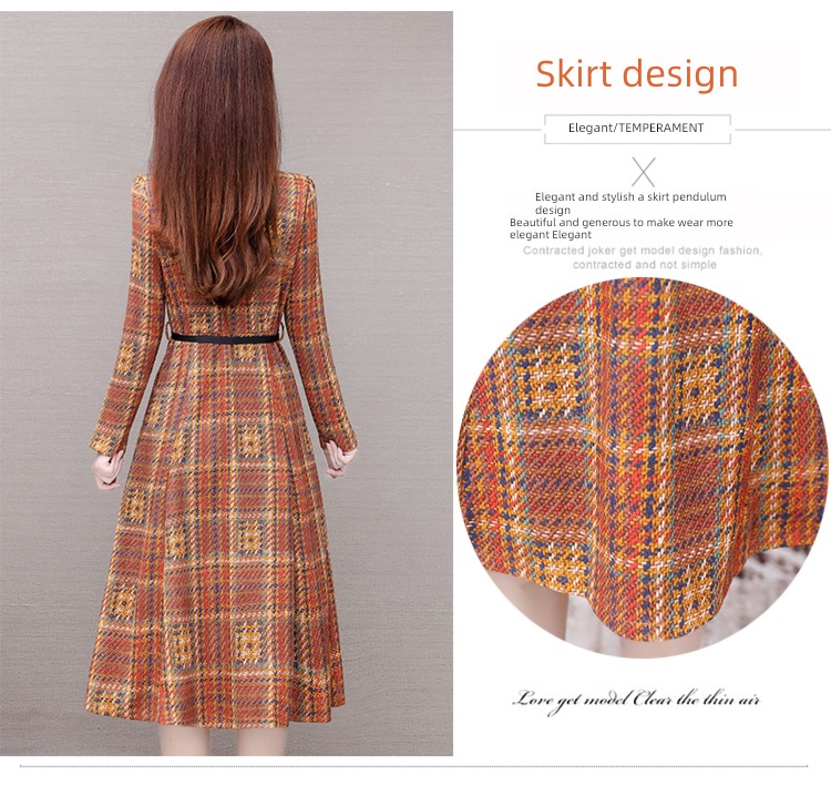 Autumn and winter Celebrity temperament Goddess Wool Dress