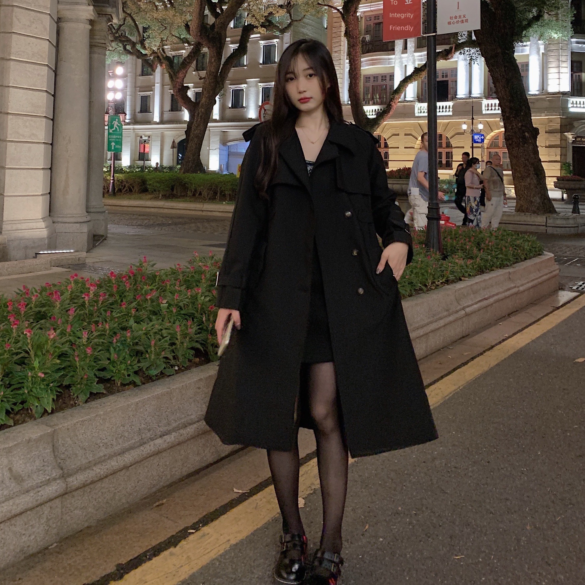 loose coat female Fat mm Medium and long term leisure time Windbreaker loose coat