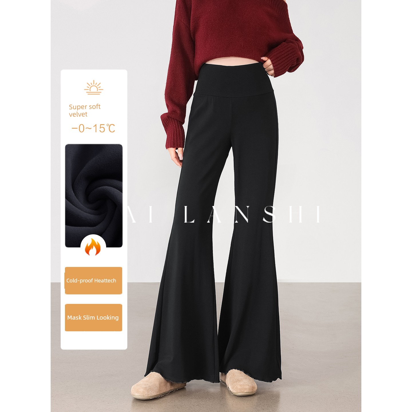 Cailanshi Maternity Wear 2026 Spring and Autumn Slimming Flared Pants Maternity Striped Long Sleeve T-Shirt Autumn Set — 6