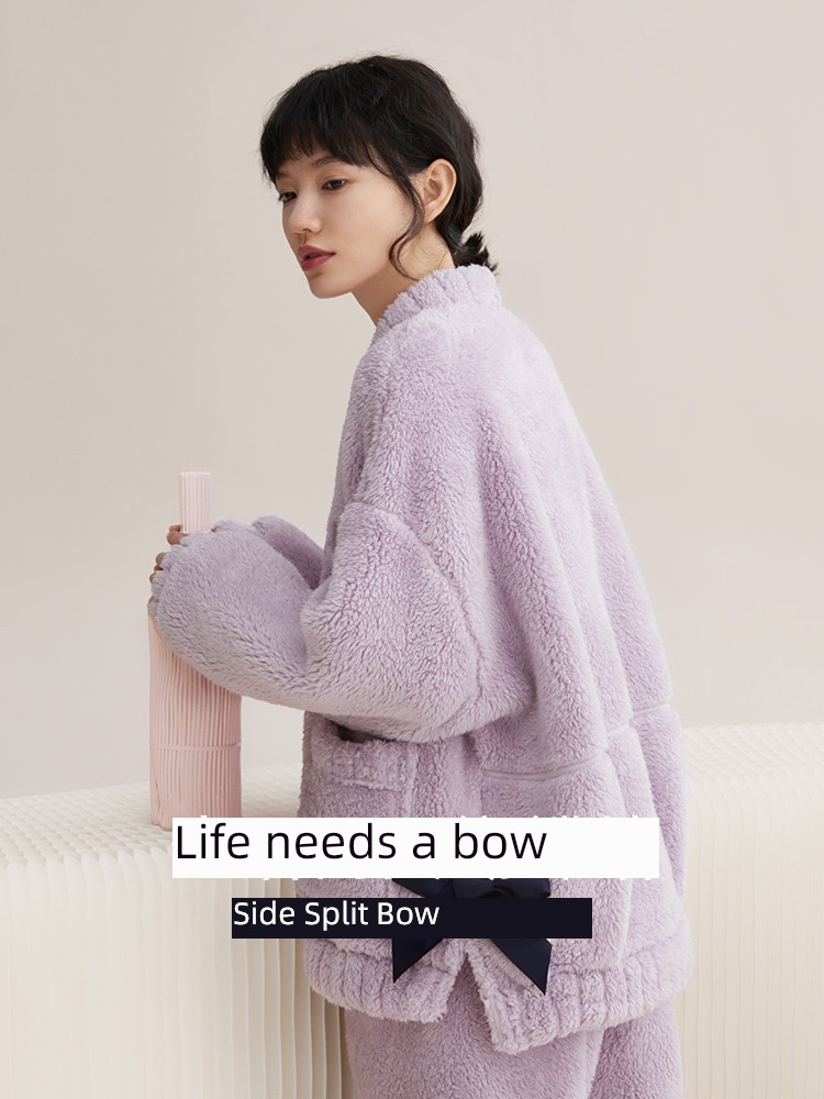 ma'am Flannel Sweet winter keep warm Home Red bean