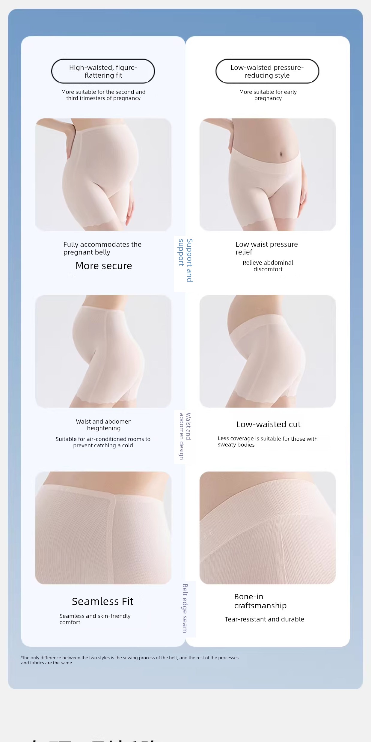 Manxi Maternity 2-in-1 Safety Shorts Anti-Exposure Underwear Low and High Waist Leggings Spring/Summer Thin Ice Silk Shorts — 11