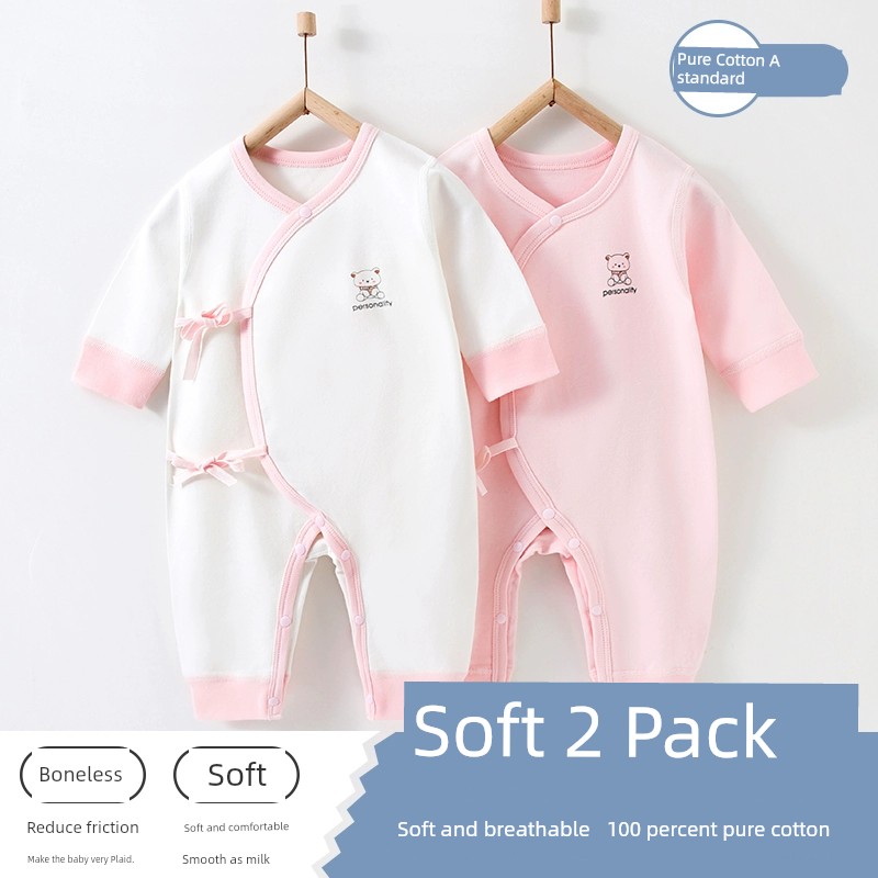 Spring and Autumn Pure Cotton Newborn Baby Base Gown — 4
