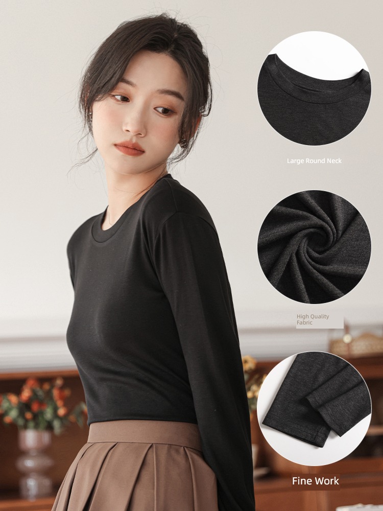 Autumn and winter Long sleeve T-shirt suit Inner lap easy Undershirt