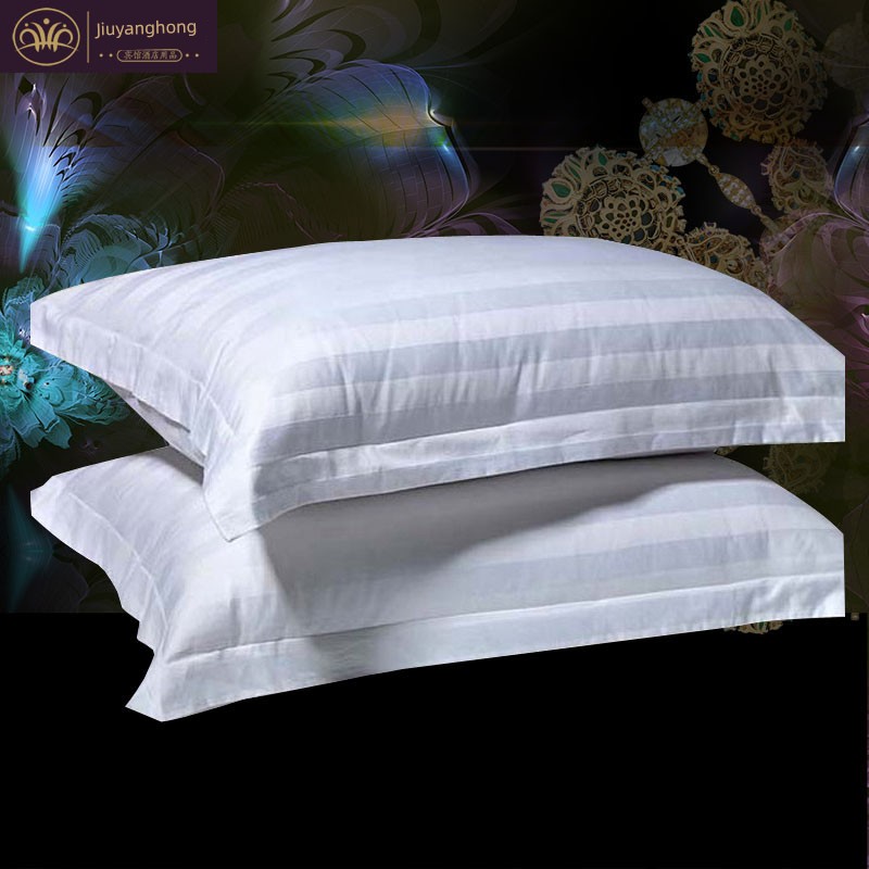 Hotel Guest Room Bedding Pure Cotton Single Pillowcase Cotton Satin Stripe Pure White Pillowcase Dedicated Thickened