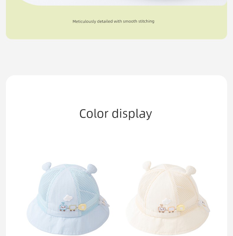 Baby Hat Thin Summer Baby Boy Sun Protection Hat Newborn Small-Month Sun Hat Outing Infant Bucket Hat — 20