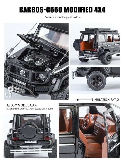 1 32 large Mercedes-Benz G550 modified alloy car simulation 4*4 off-road vehicle SUV ornaments boys toy car