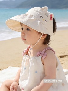 婴儿遮阳帽宝宝防晒帽夏季儿童帽子女童空顶帽网眼透气男童大帽檐