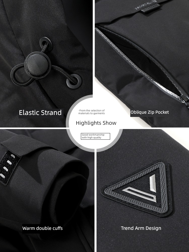 dad Medium and long term Extremely cold keep warm Hooded Down Jackets